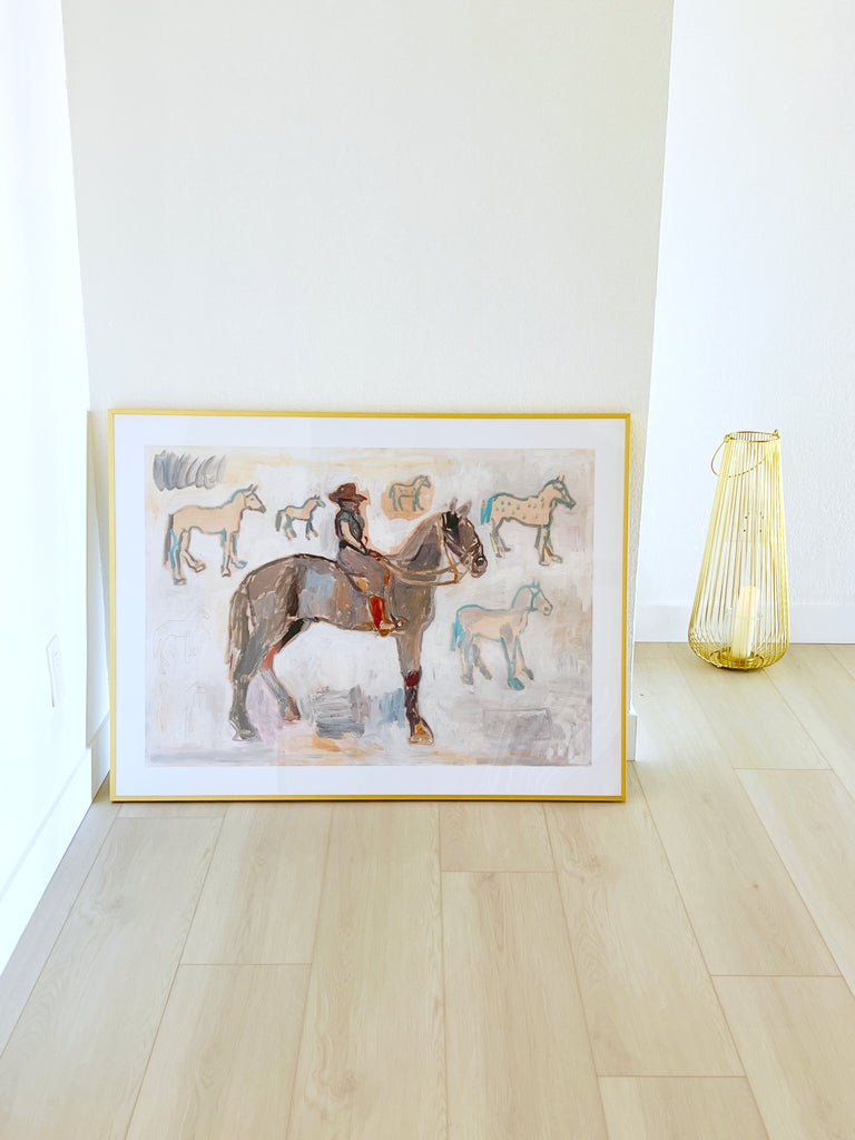 Framed Print // Ranger with 7 and a Half Horses | Anne-Louise Ewen: