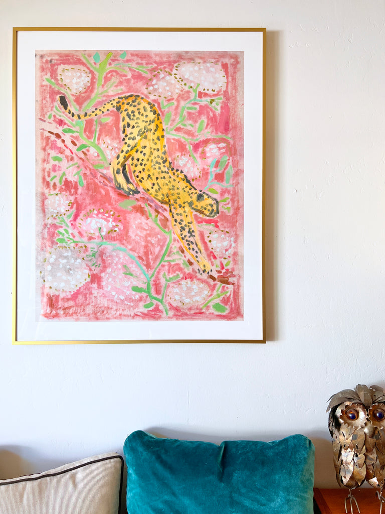 Framed Print // Cheetah (Rose Hues)